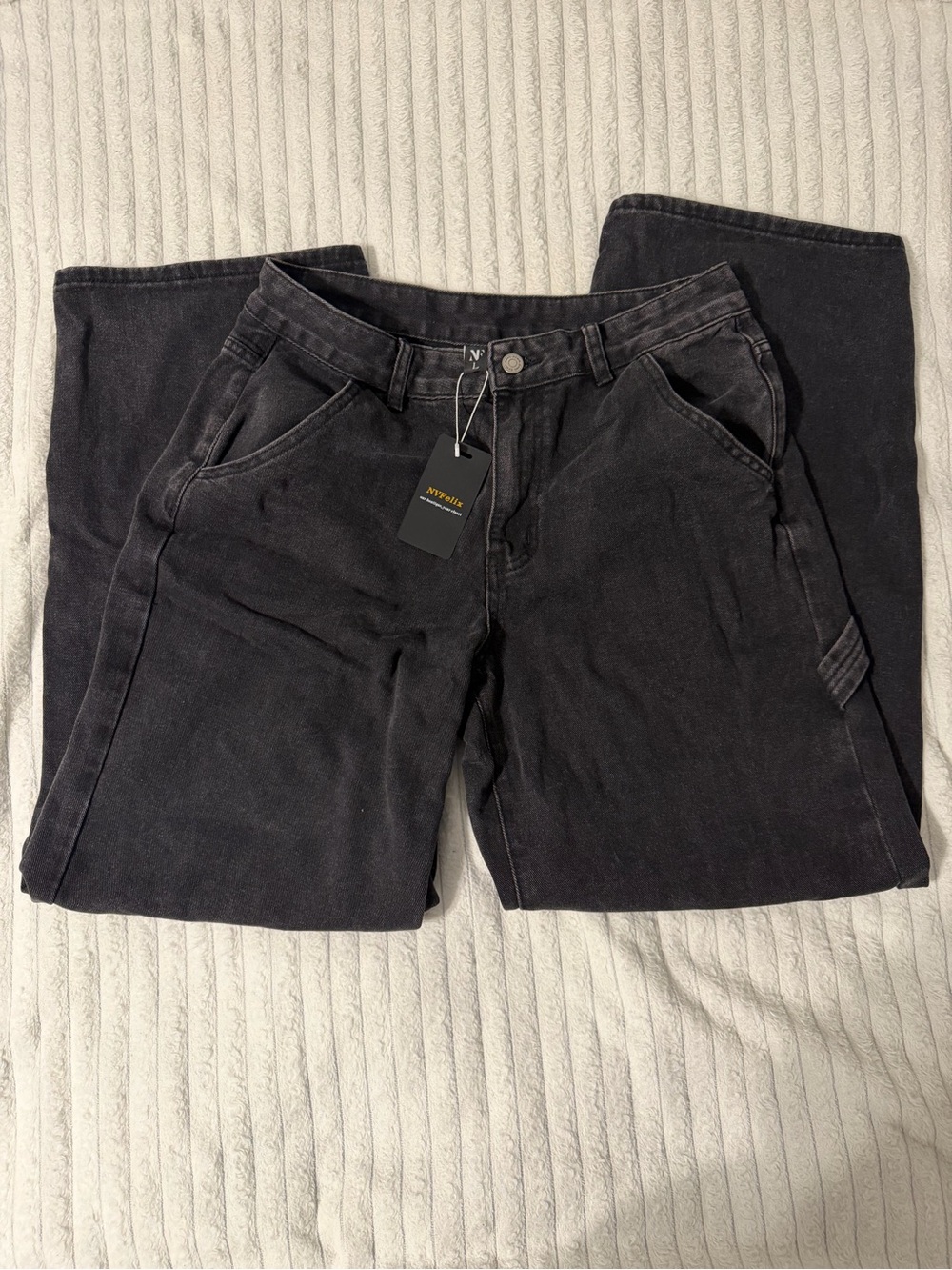 L'AGENCE Black Women's Boyfriend Carpenter Jeans